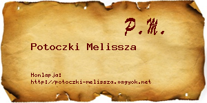 Potoczki Melissza névjegykártya